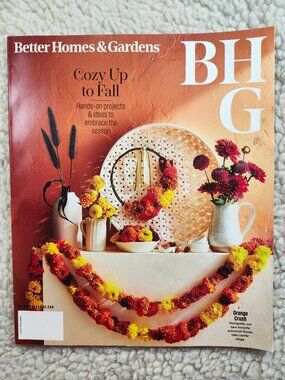 Better Homes & Gardens Magazine October 2023 BHG Cozy Up to Fall Marigold Cover